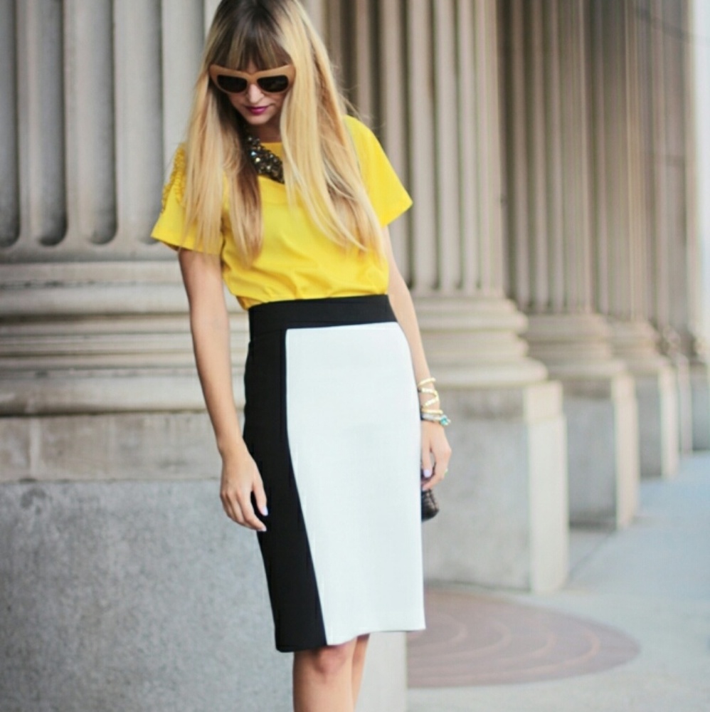 Zara black and white colorblock skirt - Picture 5 of 6